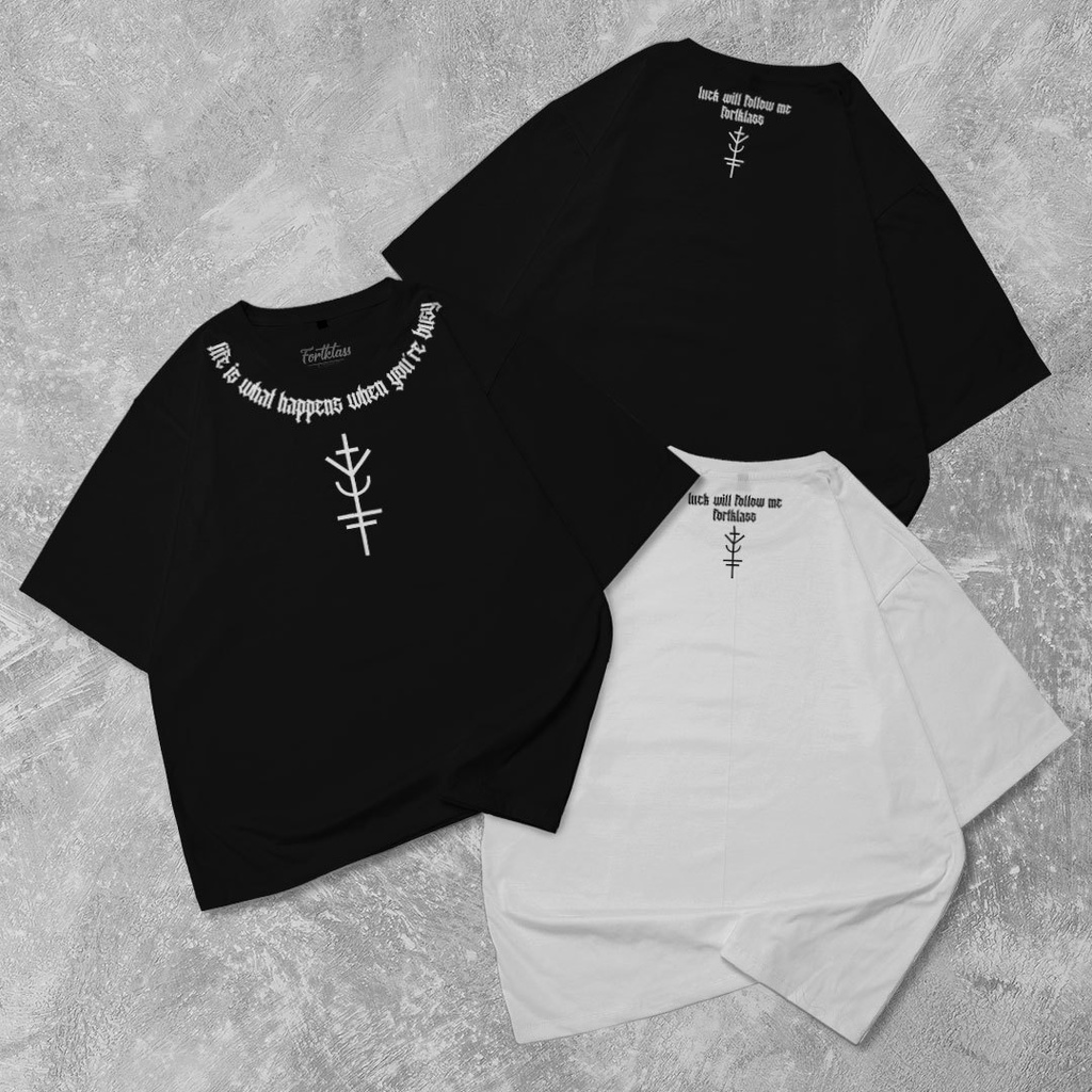 HIPNOP Kaos Oversize Font T-Shirt Cowok Premium