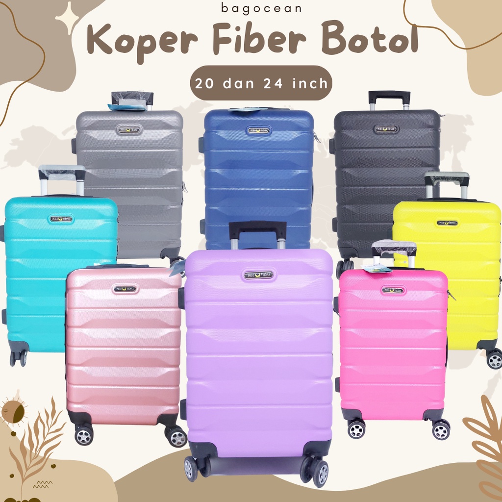 Koper FIBER Polo Viena Motif GARIS + TEMPAT BOTOL Portable TERMURAH / Koper FIBER + Bottle Holder Portable / Koper Fiber POLO Size 20INCH 24 INCH / Fiber Cabin Size Polo Viena 20&quot; 24&quot; TERBARU / Koper Travel POLO VIENA HARD COVER Size KABIN BAGASI COLORFUL