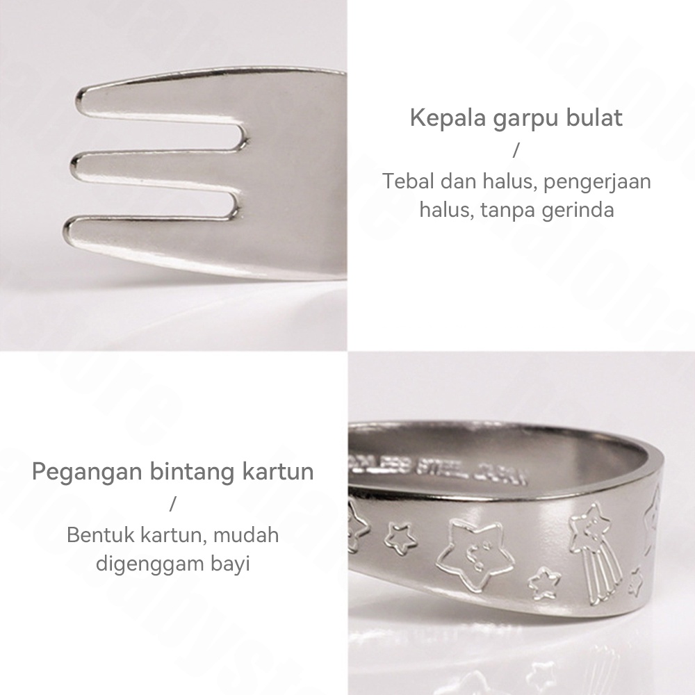 Halo Baby Sendok Garpu Alat Makan Anak Bayi/SENDOK GAPRU ANAK Baby Toddler Kids/alat makan anak bayi balita Stainless