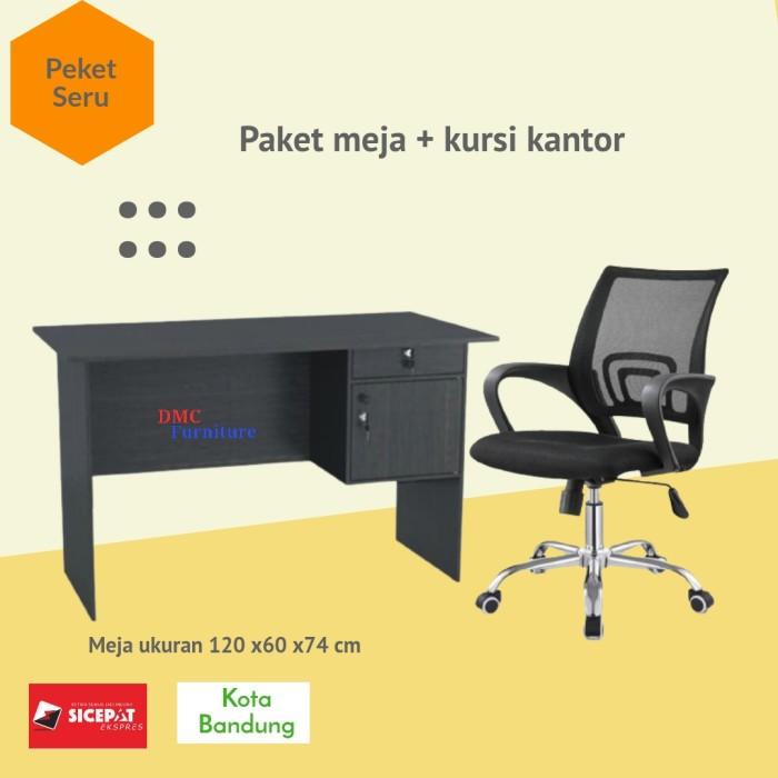meja kantor meja tulis kursi kantor paket meja kursi hitam