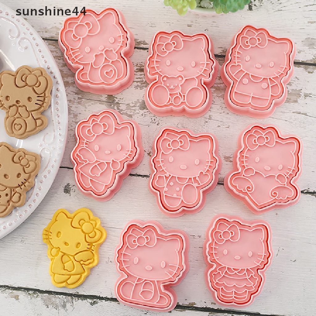 Sunshine 8pcs 3D Cat Bakeware Biskuit Cetakan DIY Cookie Tools Hadiah Kue Decorag Tool.