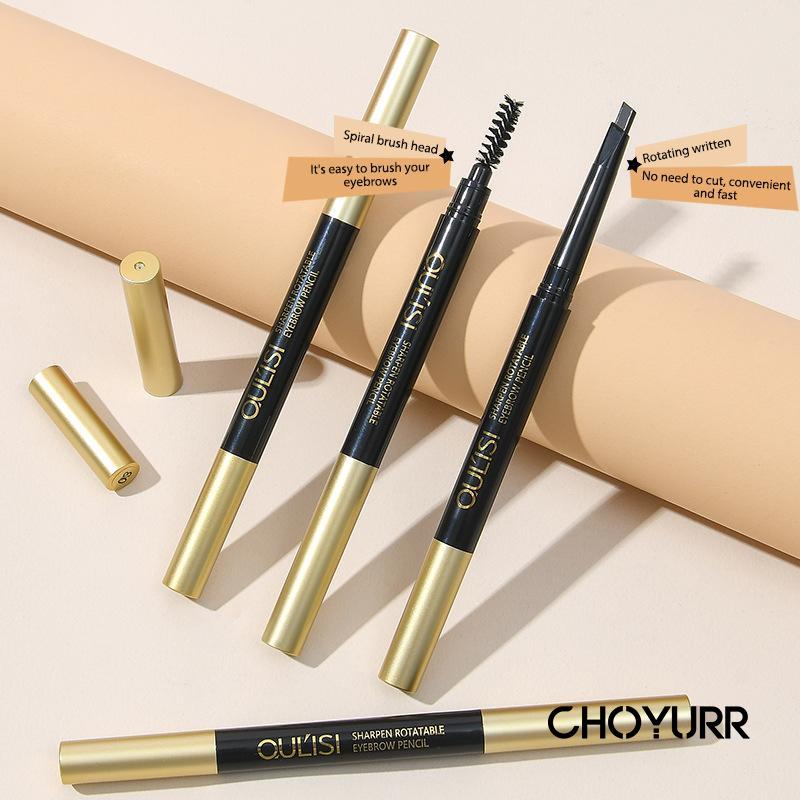 【COD】2 in1 Pensil Alis Tahan Lama Kosmetik Automatic Waterproof Eyebrow Pencil Tahan Lama &amp; Anti Air-CH