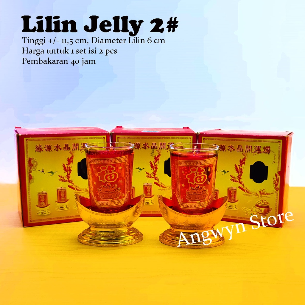 Lilin Jelly Merah 2# / Lilin Jelly Sembahyang / Lilin Jelly Gelas Kaca