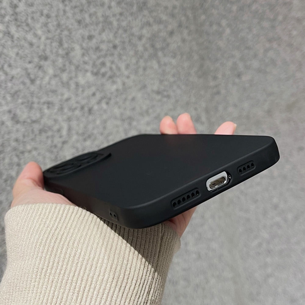 IPHONE Ins Shockproof Hitam Matte Casing Ponsel Untuk Iphone14 13 12 11 Pro Max 14 Pro Max Matte Tahan Debu Shockproof Lembut TPU Cover