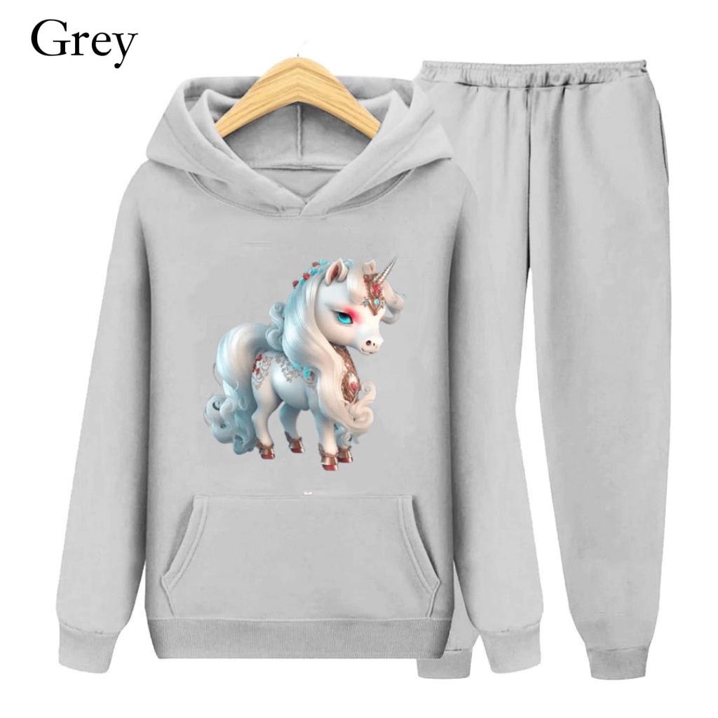 Hzl_outfit Setelan Sweater Hoodie Anak Kuda Pony 3D Ukuran (S.M.XL)