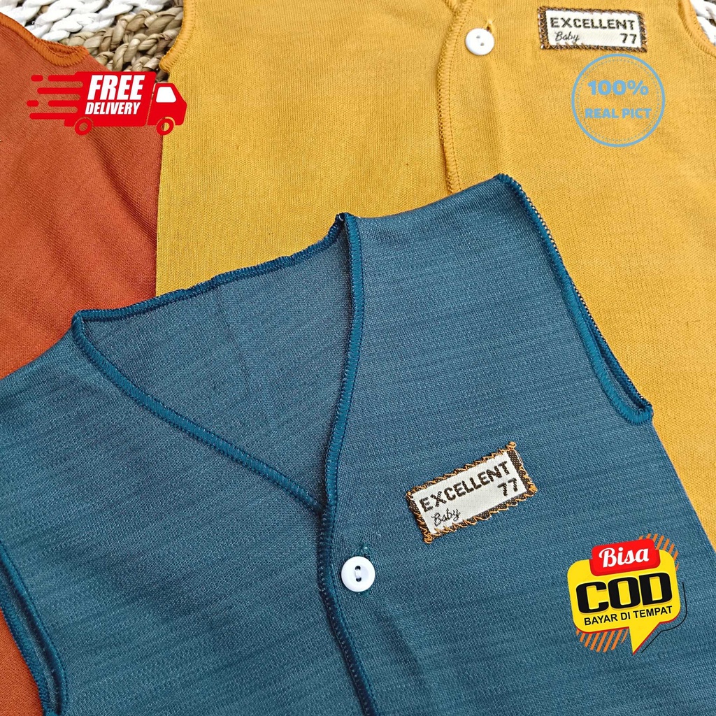Baju Bayi Tangan Kutung Size 0 - 3 Bulan SNI EXCELLENT 77 - EARTH SERIES COLOR