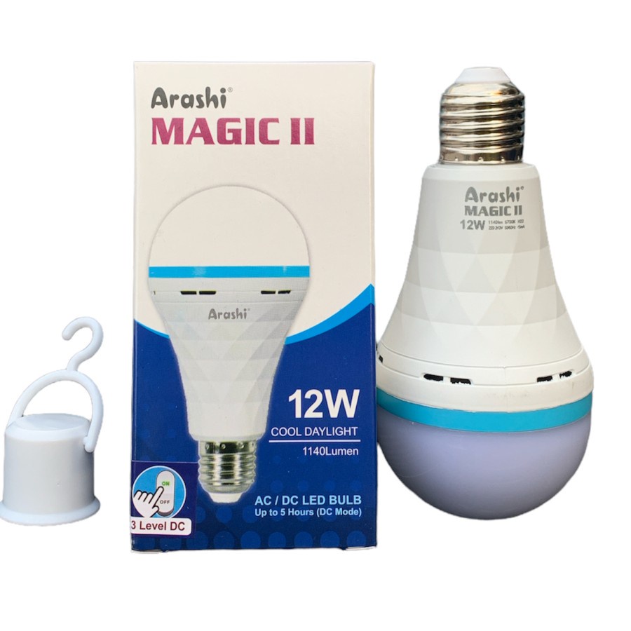 Lampu Emergency LED Arashi Magic 9w 12w 18w Auto On Mati Listrik Original