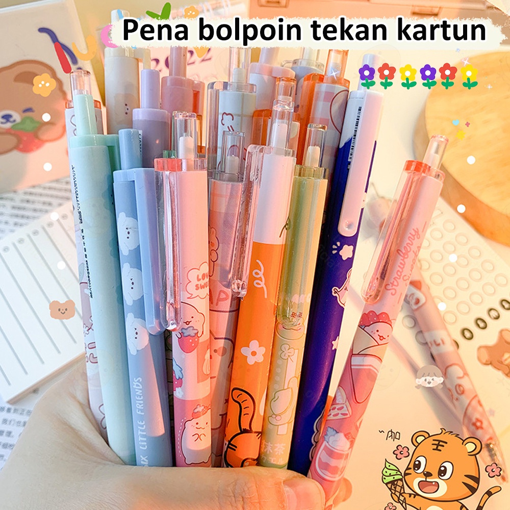 Poney 6pcs Pulpen pen gel mekanik 0.5mm Ballpoint gel mekanik Pulpen aesthetic