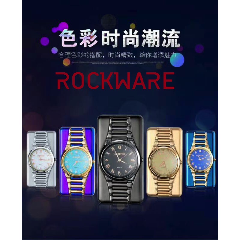 36 ROCKWARE USB Rechargeable Plasma Flameless Lighter - Elegant Watch