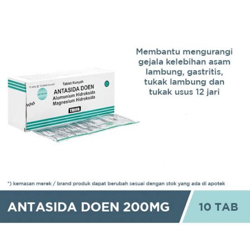 Antasida Doen Tablet Meredakan Gejala Kelebihan Asam lambung Strip ORIGINAL-BPOM