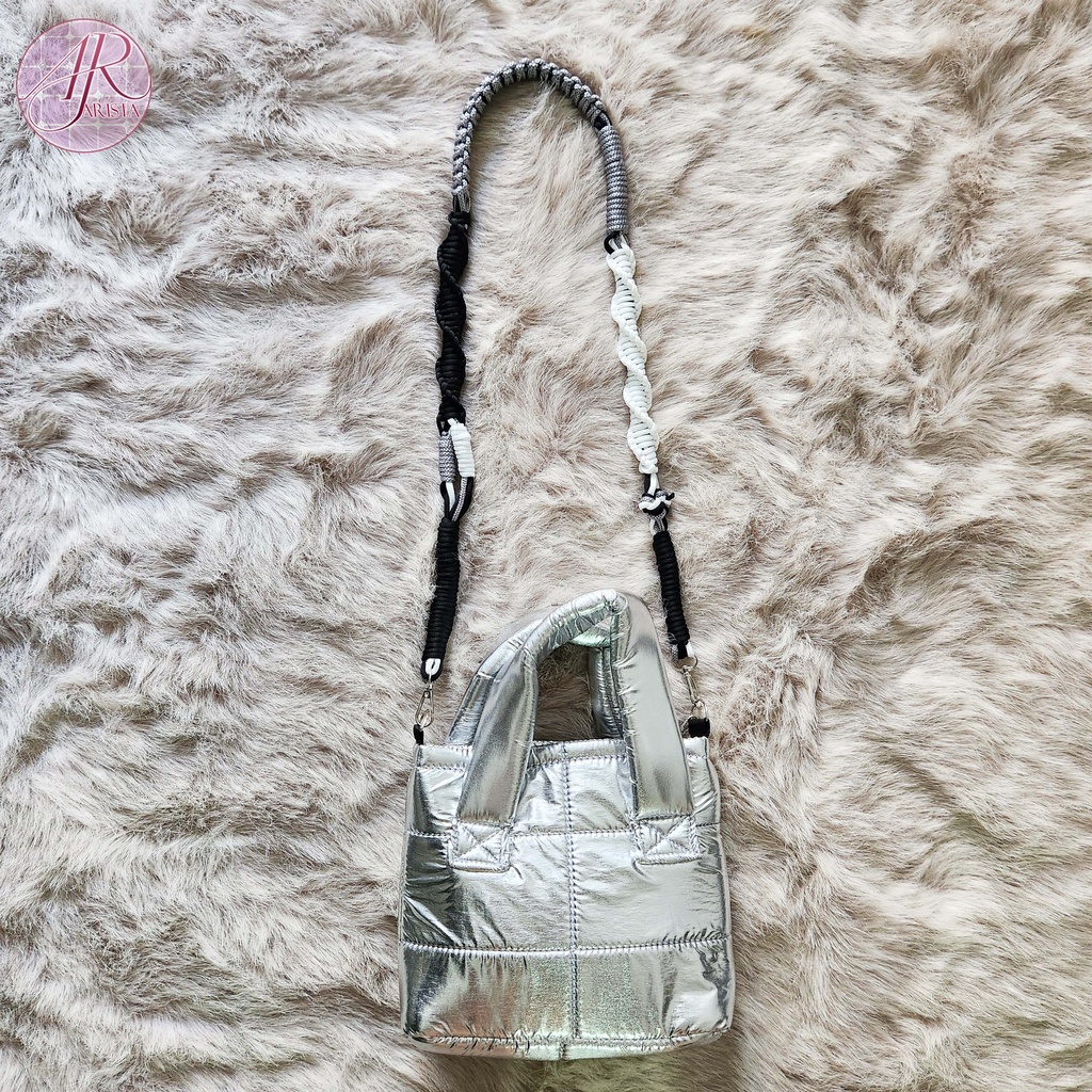 TAS SELEMPANG MINI WANITA PUFFY BONUS TALI MAKRAME / MACRAME LIMITED