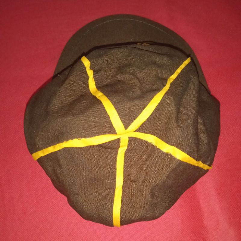 Topi Pramuka Siaga | Topi Pramuka Siaga Putri | Topi Pramuka Siaga List Kuning dan Coklat