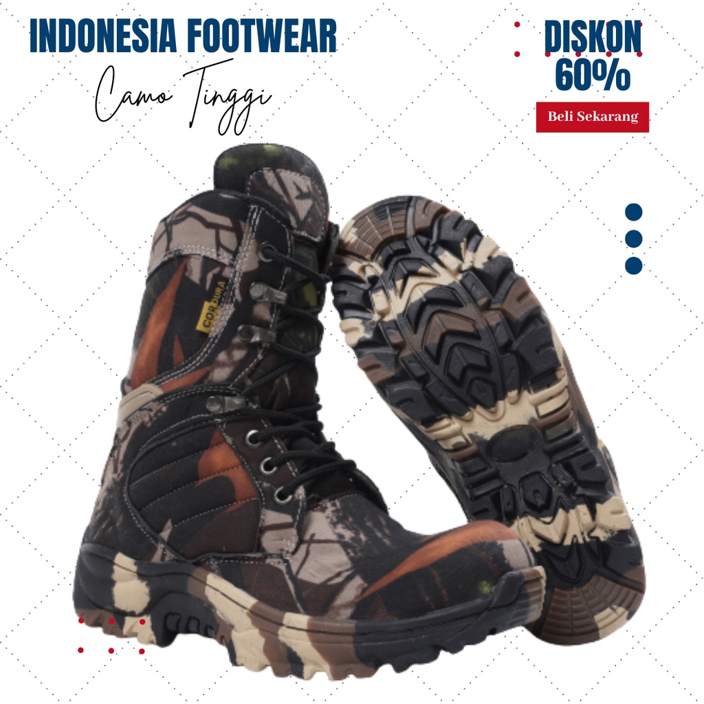 BISA [COD] Sepatu Gunung Pria Muncak PDL PDH Murah DLT Camo Tinggi Hiking Bikers Keren Terlaris