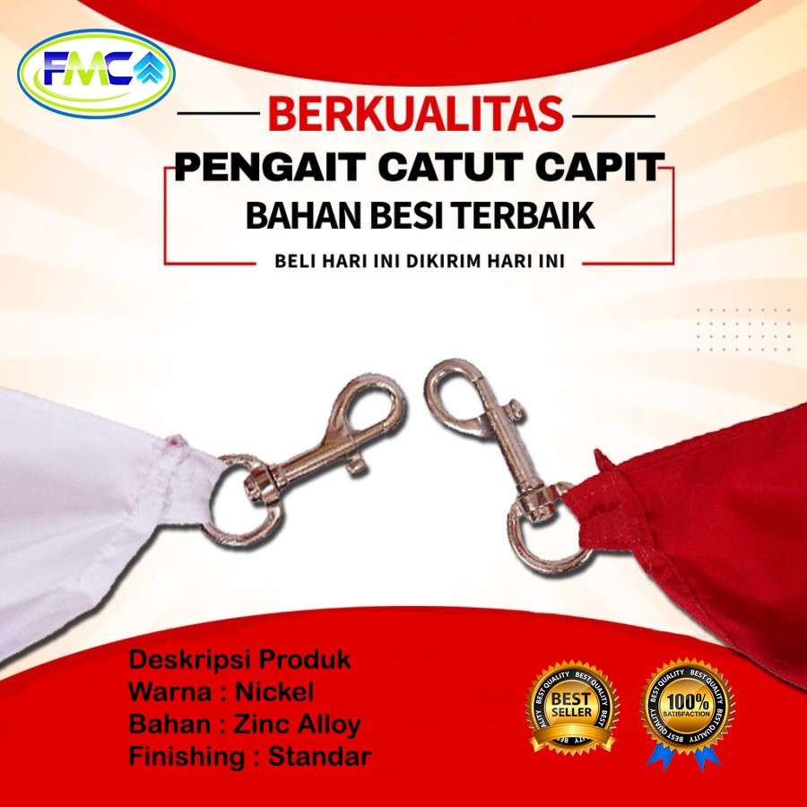 Kaitan Tas Pengait Bendera Kotak Bulat Besar Sedang Kecil Murah Berkualitas Stainless Steel Capitan Bendera Pengait Tas