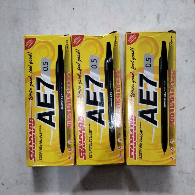 

Pulpen Standard AE7 per lsn (Hitam/Biru/Merah)