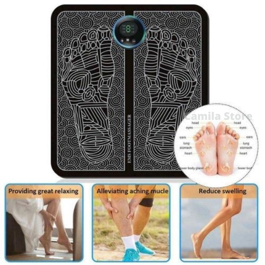 Original Alat Terapi Pijat Tikar NO 1 Di Jepang Tikar Pijat Kaki Elektrik Alat Terapi Kaki EMS Foot Massager Pad Alat Kesehatan Tubuh Penghilang Kaki Pegal Kesemutan Alat Terapi Pijat Tikar USB