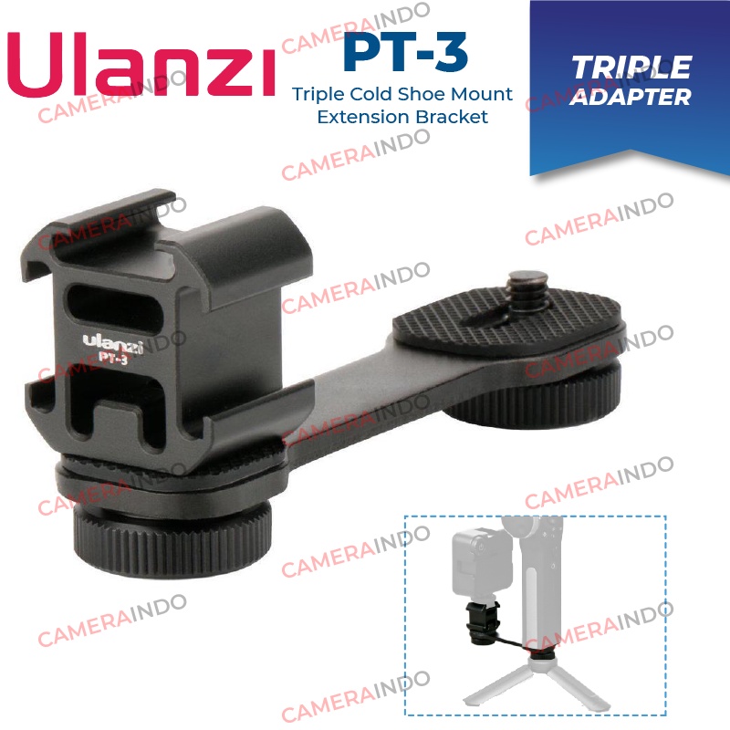 ULANZI Triple Cold Shoe Mount Extension Bracket for Gimbal Stabilizer