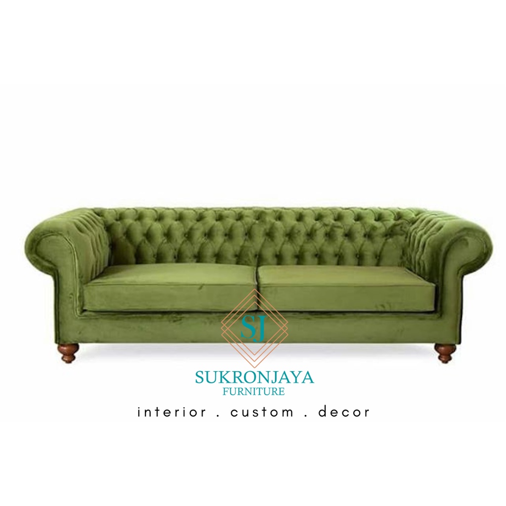 Sofa Tamu Chesterfield Velvet | sukronjaya