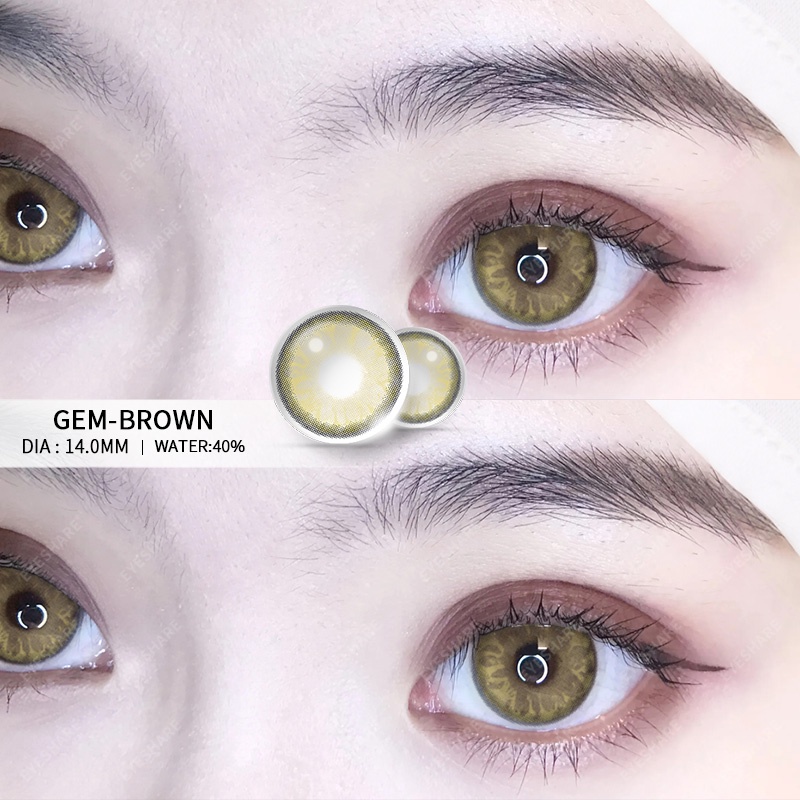 (COD)Menyinarimu GEM Softlens Minus(-1~-6) Softlens Pink Lensa Mata Penuh Gaya Dan Cantik Softlens Brown Warna Lensa Kontak Soflen 2023 DIA 14.0MM New Dubai Import Premium Big Eye  Softlen