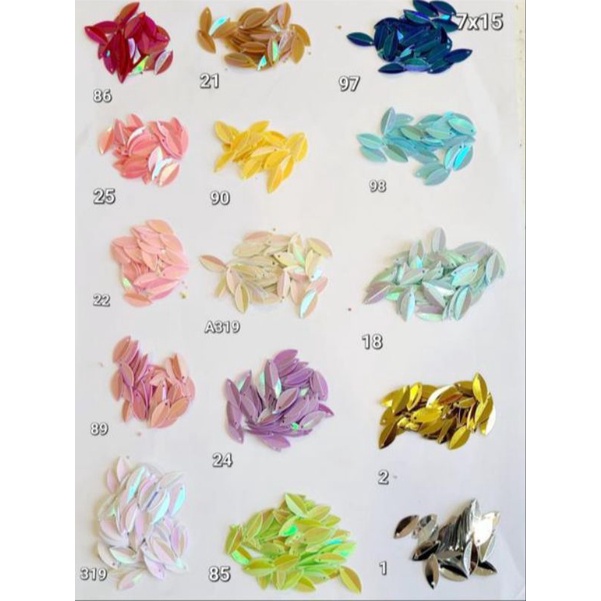 Payet / sequin model mata tekuk ukuran 7x15