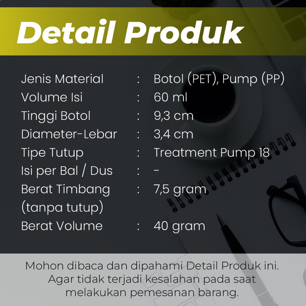 BOTOL PUMP 60 ML / BOTOL PLASTIK 60 ML TREATMENT PUMP GOLD / BOTOL 60 ML TREATMENT PUMP RING GOLD HALF COVER