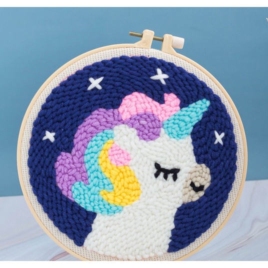 Sulam Material Poke Embroidery Kit Set Bordir Wool Hand Made Handycraf DIY Cross Stitch