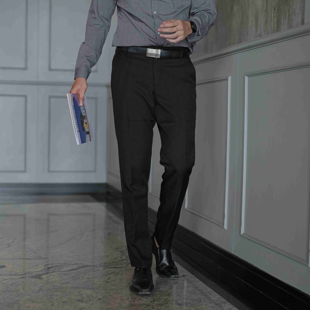 ZUITER - BLACK Formal Pants | Celana bahan kerja kantor slimfit pria