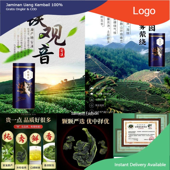 

Chinese Tea Tieguanyin Oolong Tea Tie Guan Yin Longjing Teh China - 1kaleng 100gram