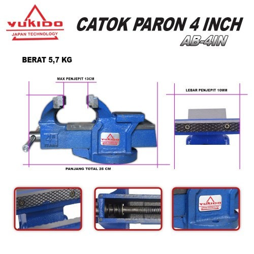Ragum Putar Bais - Catok Besi Tanggem Paron - Bench Vice 4inch Ragum Putar Bais Catok Besi Tanggem Paron Bench Vise 4 inch