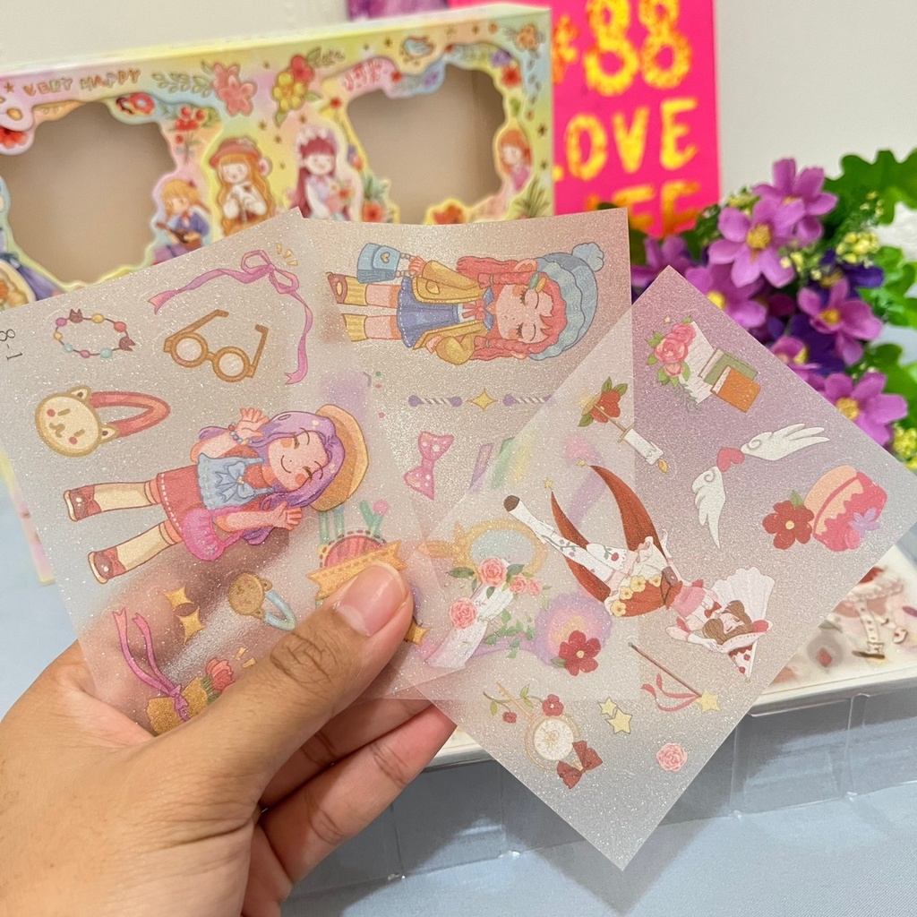 BOX STICKER SENMU ISI 32 LEMBAR MOTIF CUTE IMUT MOTIF LITTLE GIRL LUCU PAKET STICKER ANTI AIR HADIAH KADO LUCU BOKS UNIK ANAK KUALITAS IMPORT PREMIUM BISA GROSIR DAN COD