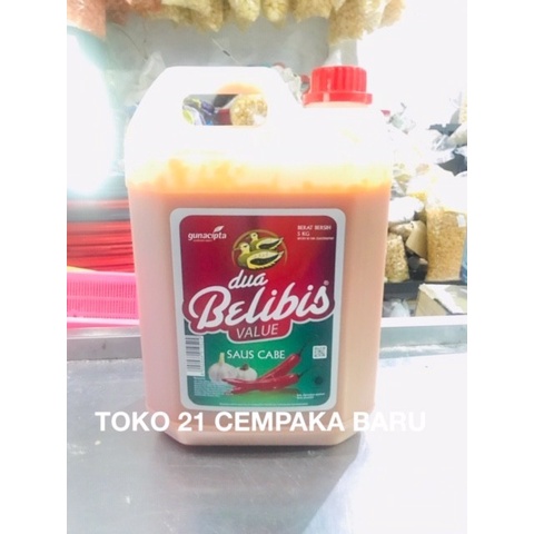 DUA BELIBIS SAUS CABE YANG VALUE JERIGEN 5 KG SAOS BELIBIS KILOAN 5KG