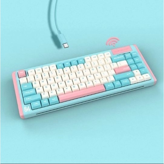 Dustsilver Blue Pink Milkshake Kawaii Hotswap Wireless Gaming Keyboard