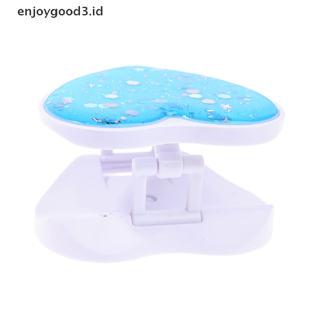 [Rready Stock] Grip Stand Dudukan Handphone Glitter Lipat Bulat Hati Universal (ID)