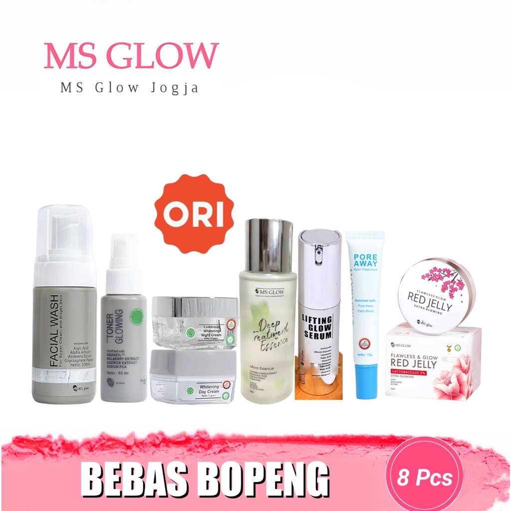 (KOMPLIT) MS GLOW PAKET BEBAS BOPENG ORIGINAL - 8 ITEM