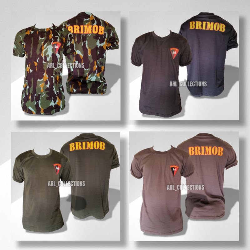 kaos pendek brimob logo - loreng brimob - pelopor - polisi - polri - police - kaos brimob lengan pen