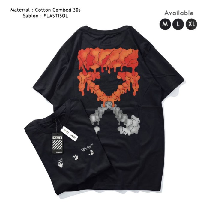 marin- Kaos Distro Off White Original Premium Quality - Gbr 005, L