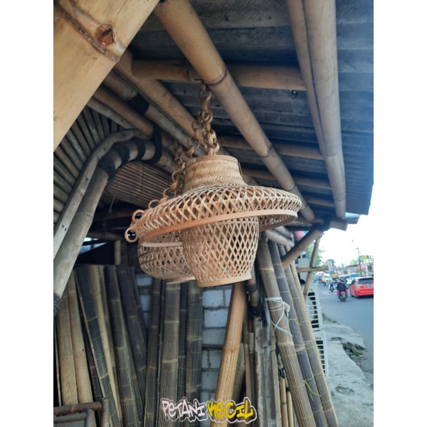 Anayaman kap lampu / anyaman kap lampu bambu