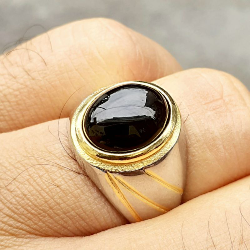 MGS CINCIN BATU BLACK ONIX ASLI ORIGINAL STONE