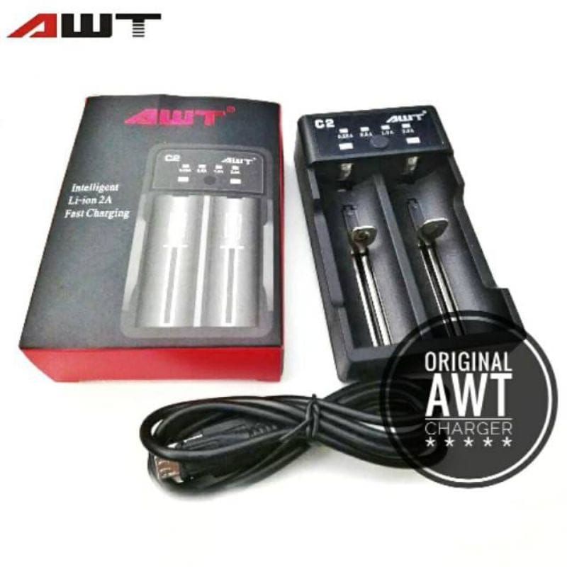 Fast Charger AWT C2 2A 2 Slot Authentic Original BISA COD