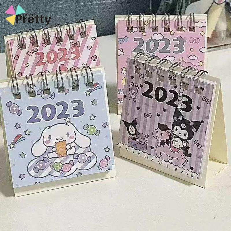 Kalender Meja Mini 2023  Lucu Vertikal  Anjing Kuromi Cinnamoroll  Kalender Kecil - PD