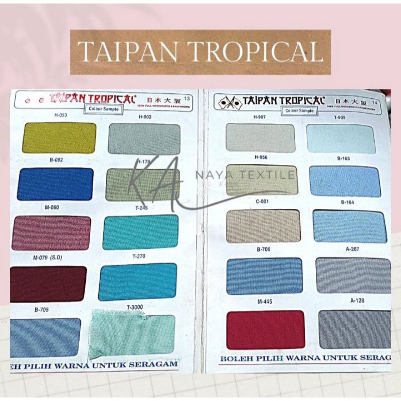 menjual kain taipan tropical dan drill roll