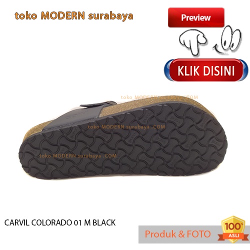 Sandal pria casual kulit sandal sopan flat jepit CARVIL COLORADO 01 M