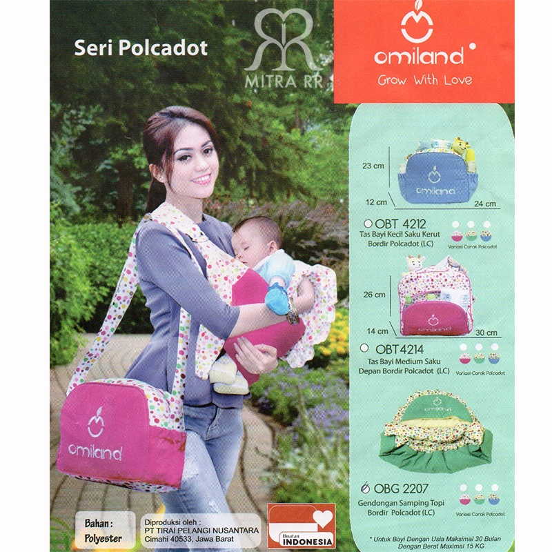 Omiland Baby Side Carier Gendongan Bayi Samping Dengan Topi Alpaca Series | Forest Series | Polkadot Series