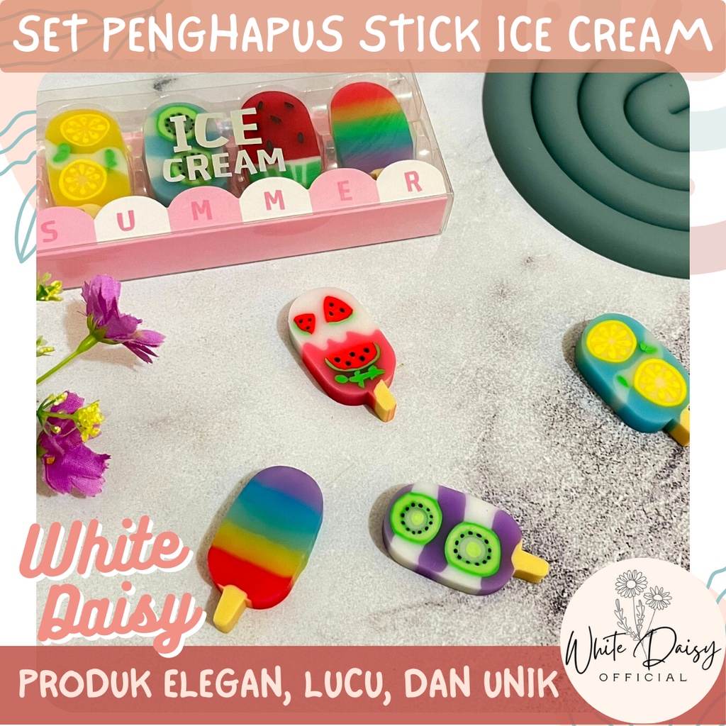 

Set Penghapus Stick Ice Cream premium es krim lucu imut summertime hot
