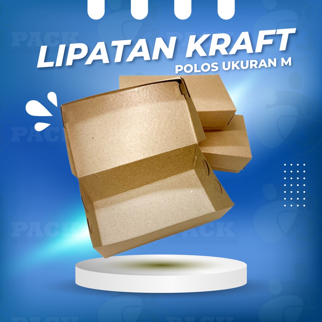 Brown Paper Craft Lunch Box Size M dan L Lembaran / Lipatan - Lunch Box Coklat Craft Ukuran Mediuam dan Large Lembaran