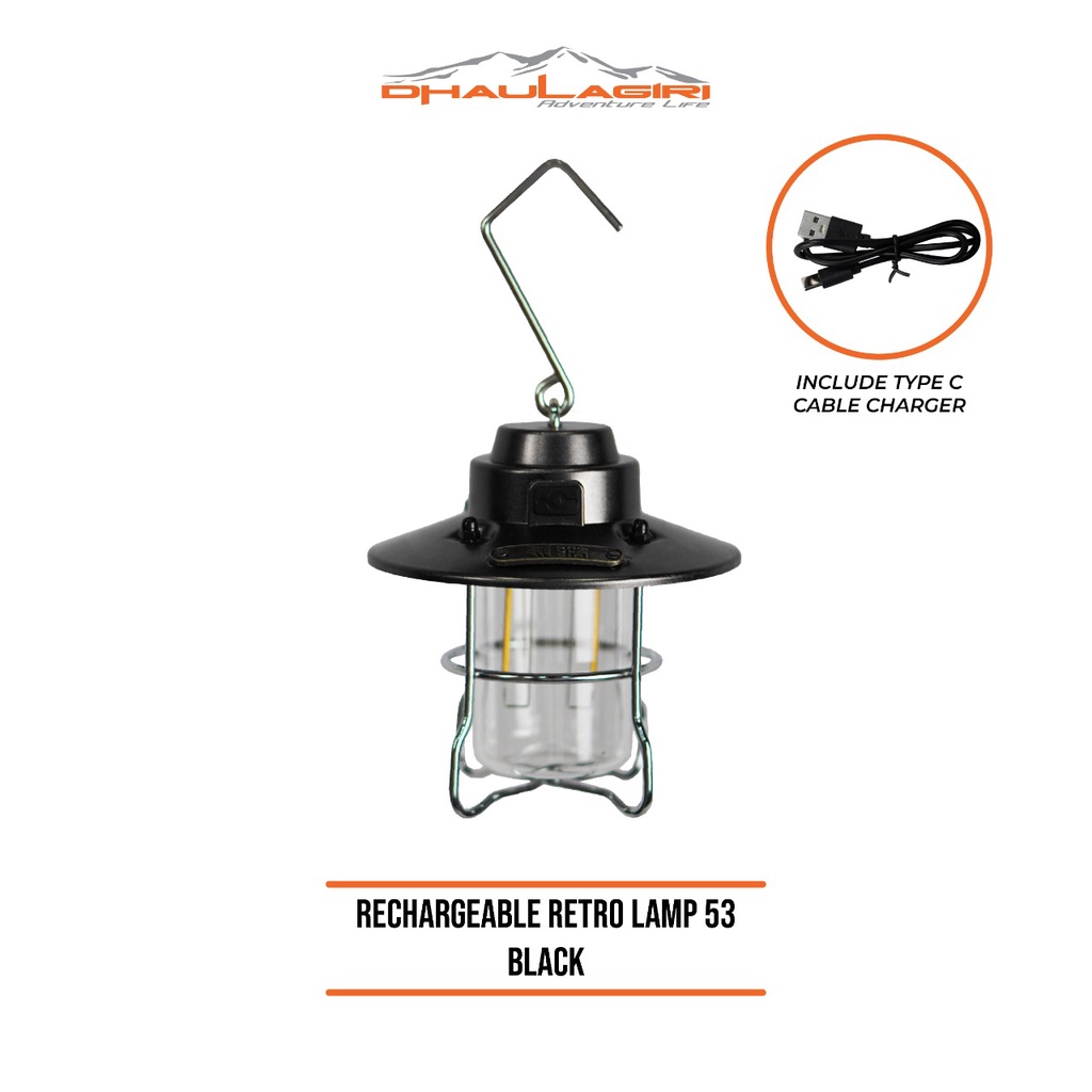 Lampu tenda dhaulagiri retro 53 usb charging - lampu tenda charger - lampu camping lampu outdoor - lampu tenda camping