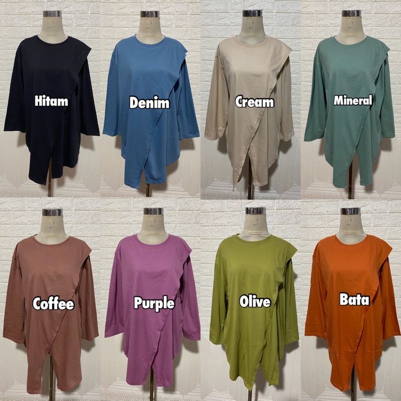 NADA TOP KAOS COMBED 30S OVERSIZED ASYMMETRICAL COMFY DAILY ATASAN