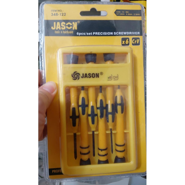 OBENG ARLOJI/ JAM CR-V KTK KUNING SET 6Pcs JASON (348-122)