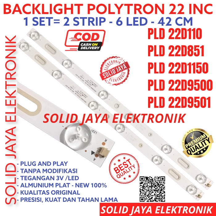 ✿ BISA COD✿ BACKLIGHT TV POLYTRON 22 INC PLD 22D9500 22D9501 LAMPU BL LED 6K 6K IN