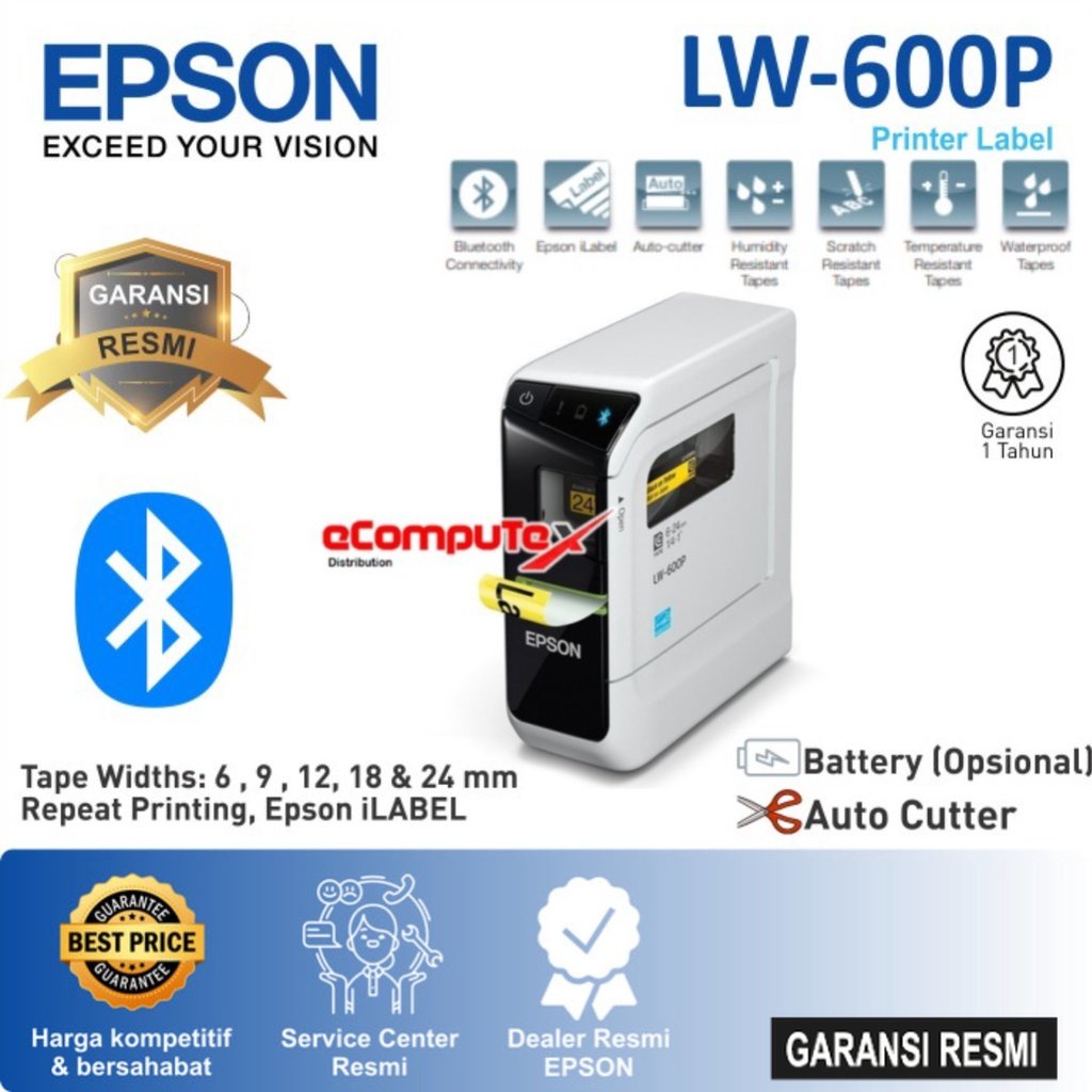 PRINTER EPSON LABEL WORKS LW-600P / PORTABLE LABEL LW600P - RESMI